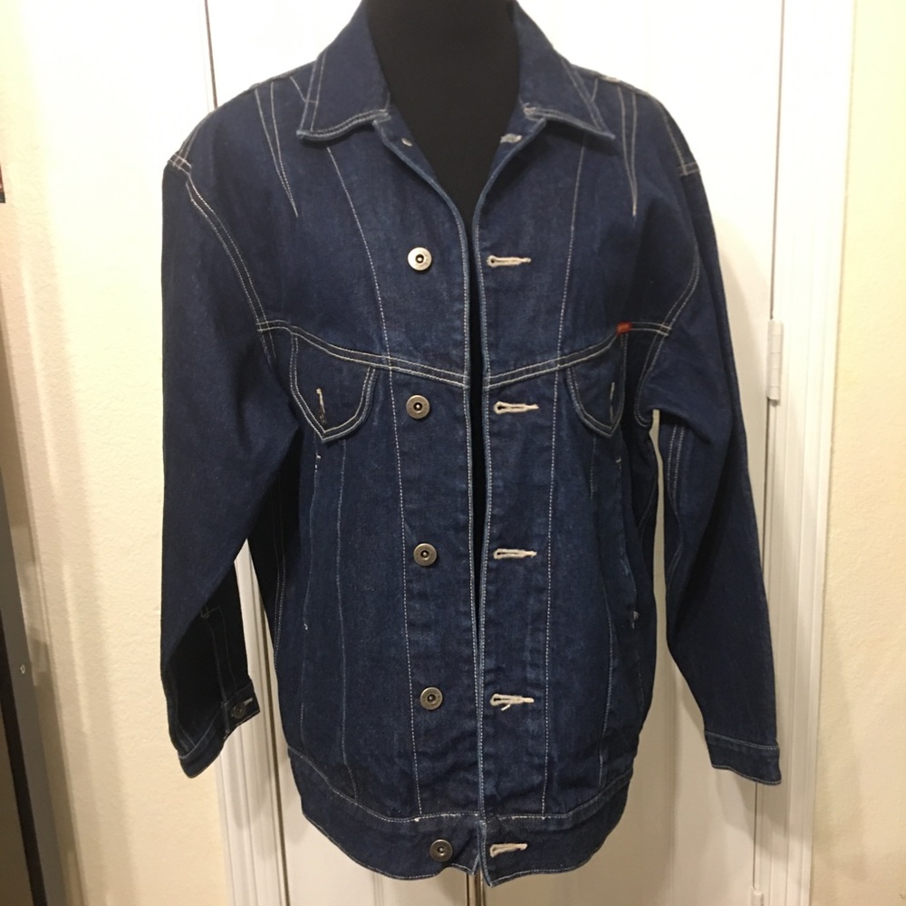 Vintage Bonjour Woman’s Blue Jean Jacket Size XL